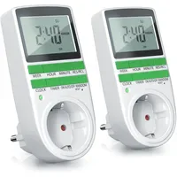 Bearware 2x Zeitschaltuhr, digital, programmierbar, LCD Display, Steckdosen Timer,
