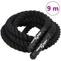 VidaXL Kampfseil Schwarz 9 m 6,8 kg Polyester