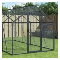 VidaXL Vogelkäfig Voliere Anthrazit 179 x 400 x 185