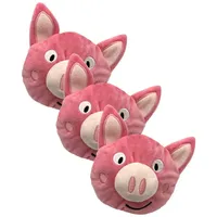 Aumüller Katzenspielkissen Schweinchen Peggy, 3er Set - Katzenspielzeug mit