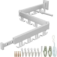 Relaxdays Klappbarer Wäscheständer zur Wandmontage 0 m weiß