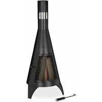 Relaxdays Terrassenofen Ø 45 cm Schwarz