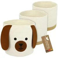 HMF Aufbewahrungskorb mit versteckten Griffen 3er Set für Kinderzimmer