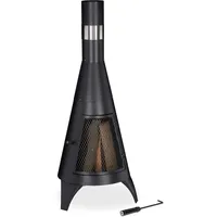 Relaxdays Terrassenofen 120 x 45 cm Stahl schwarz