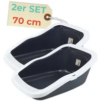 GarPet 2er Set XXL Katzenklo Katzentoilette groß 70 cm