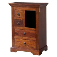 MASSIVMOEBEL24.DE Kommode Akazie 55x40x80 nougat lackiert Oxford #503