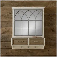 Hti-Living Wandspiegel mit Schubladen, Ablage und Haken Shabby Chic