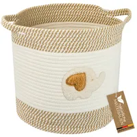 HMF Aufbewahrungskorb Kinderzimmer Baumwolle Elefant 30,5 x 30,5 cm