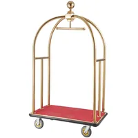 Vevor Hotelgepäckwagen, 500 kg Tragkraft, Edelstahl-Pagenwagen mit gebogenen Pfosten,