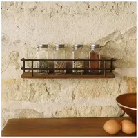 Hti-Living Industrial Wandregal Holz mit Metallrahmen