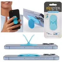 Bookchair Zipgrips blau Geometrical – 2-in-1 Handygriff & Aufsteller
