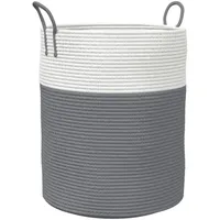 VidaXL Aufbewahrungskorb Grau und Weiß Ø38x46 cm Baumwolle