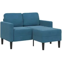 VidaXL 2-Sitzer-Sofa mit Chaiselongue L-Form Blau 125 cm Samt