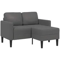 VidaXL 2-Sitzer-Sofa mit Chaiselongue L-Form Grau 125 cm Kunstleder