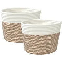 VidaXL Aufbewahrungskörbe 2 Stk. Braun und Weiß Ø24x18 cm