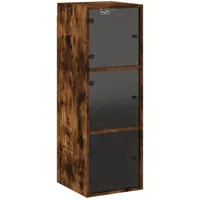 VidaXL Wandschrank mit Glastüren Räuchereiche 35x37x100 cm