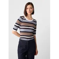 Comma, Comma Kurzärmeliger Strickpullover mit dezentem Glitzergarn - 40