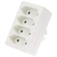 Perel Steckdosen-Verteiler 4-fach Weiß 2 St.