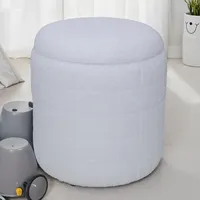 FineBuy Sitzhocker FineBuy Stoffhocker mit Stauraum 40 cm Weiß