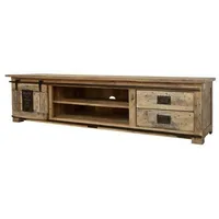 Massivmoebel24 TV-Board Mango 200x55x50 natur lackiert Railway #136