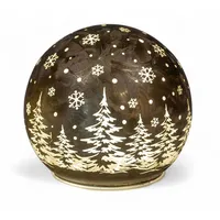 Formano LED Deko-Kugel Frosty Braun 10cm Glaskugel Timer 6h/18h