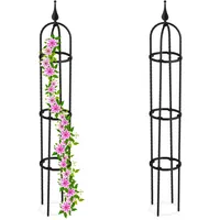 Relaxdays Rankhilfe Obelisk, 2er Set, 100cm hoch, Ranksäule für