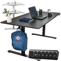 Becke Elektrisch höhenverstellbarer Schreibtisch 120x60cm Höhenverstellung 72-118cm schwarz