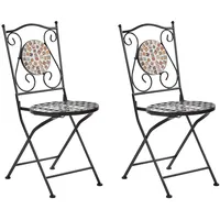 Beliani 2er-Set Esszimmerstuhl CASARIO in Schwarz/Bunt | Gr.: onesize