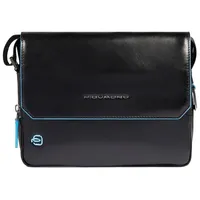 Piquadro Blue Square Messenger Leder 23 cm schwarz