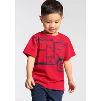 Kidsworld T-Shirt "FEUERWEHR", Jungen, Gr. 128/134, rot, Single Jersey,