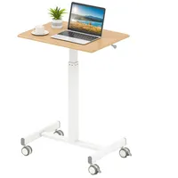 Costway Stehpult Höhenverstellbar Stehtisch mit Rollen Schreibtisch