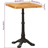 VidaXL Bistrotisch 50 x 50 x 76 cm Braun