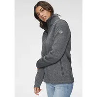 POLARINO Strickfleecejacke POLARINO, Damen, Gr. 36/38, grau (graumeliert), Obermaterial: