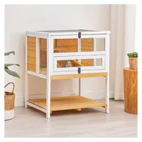 Hti-Living Kleintierkäfig Erhöhter aus Holz 100 x 50 x