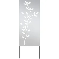VidaXL Garten Sichtschutz-Leinwand Floral Silber 50 x 140 cm