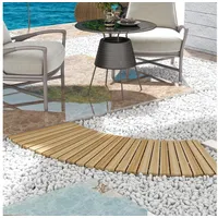 Outsunny 120cm Gartenweg Rollweg Gartentritt Dekorative Holztritt aus Tannenholz