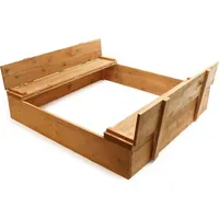 Wiltec Sandkasten mit Deckel 2 Sitzbänke Holz