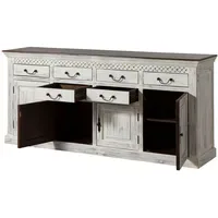 MASSIVMOEBEL24.DE Sideboard 200 x 45 x 90 cm Weiß