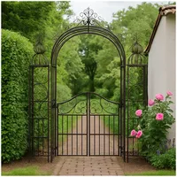 Hti-Living Torbogen aus Metall mit Tür stilvolle Gartenarchitektur für
