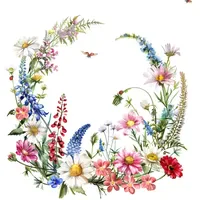 Ti-Flair Servietten Papier 33x33cm 3-lag. mit Sommerblumen Motiv 20