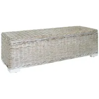 VidaXL Truhe Weiß 110 cm Natur Kubu Rattan &