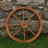 Hti-Living Wagenrad aus Fichtenholz Ø 60 cm rustikale Gartendeko