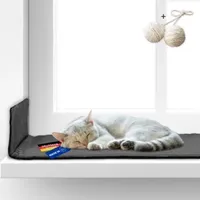 Rohrschneider ® selbstwärmende Katzendecke Fensterliege mit rutschfester Unterlage dunkelgrau