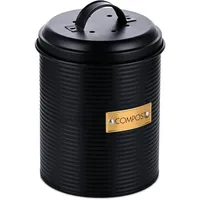Relaxdays Komposteimer mit Geruchsfilter, 2,5 Liter - schwarz