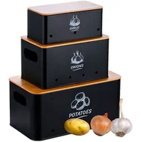 Relaxdays Aufbewahrungsbox rechteckig schwarz 3-teiliges Set