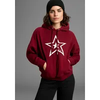 KangaROOS Kapuzensweatshirt KANGAROOS, Damen, Gr. 44/46, rot (bordeaux), Sweatware,