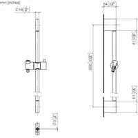 Dornbracht Duschgarnitur ohne Handbrause, Wandrohr mit Schieber, 26413979-46, Farbe: