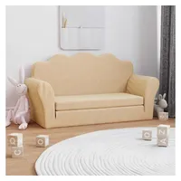 VidaXL Kinder-Schlafsofa 2-Sitzer Creme Weicher Plüsch