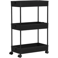 Klihome Servierwagen 3 Ebenen, Küchenwagen mit Rollen, Rollwagen mit