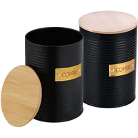 Relaxdays Kaffeedose schwarz rund 16 x 11 cm 1,4